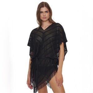 PQ Riviera Poncho Swim Black Cover-Up